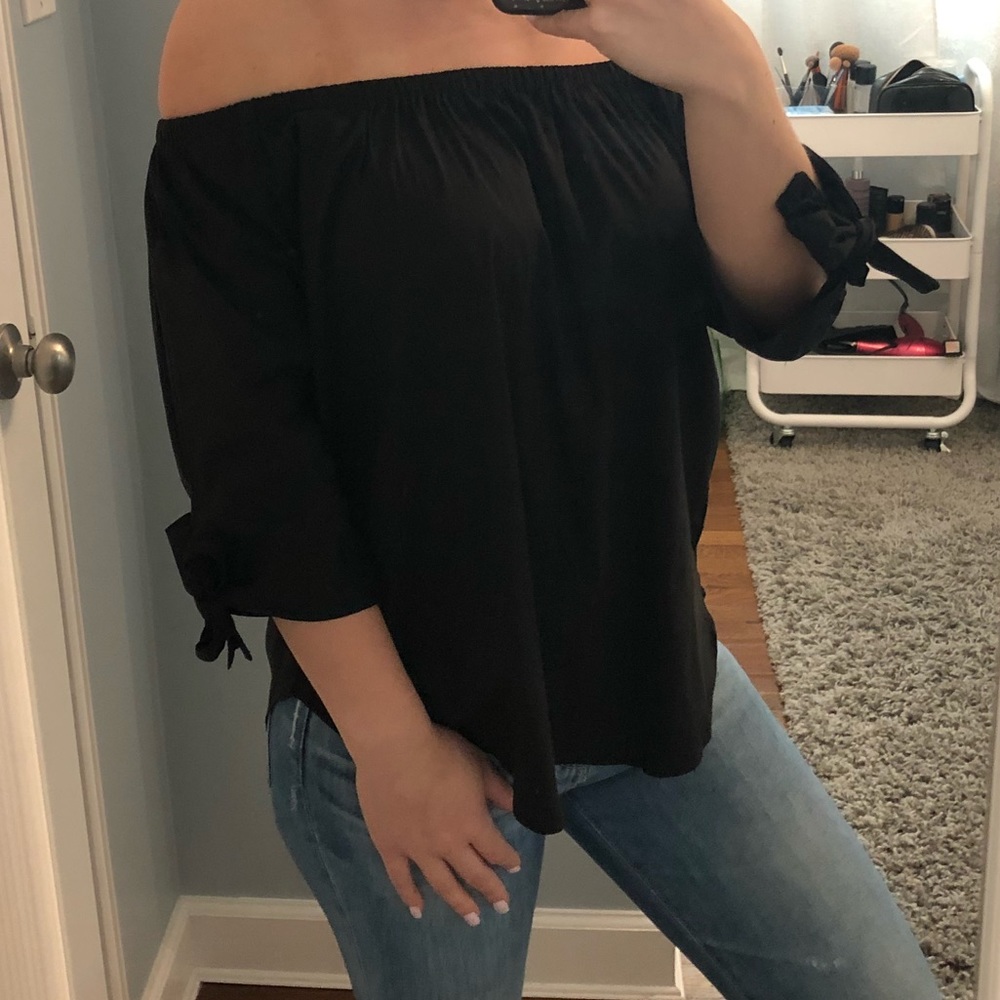Hers & Mine Black Off Shoulder Top